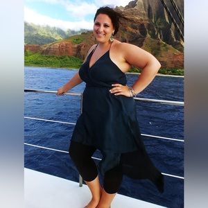 Teal Silk Halter Dress or Tunic